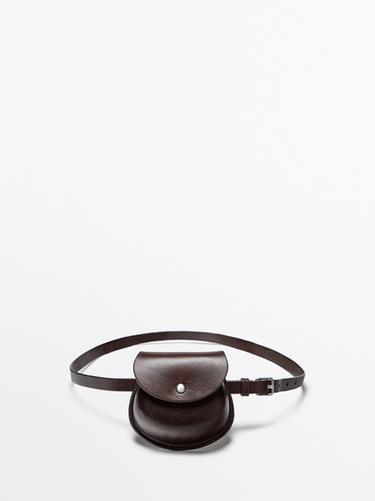 Cinturón pouch piel napa - Marrón de Zara - Imagen 0