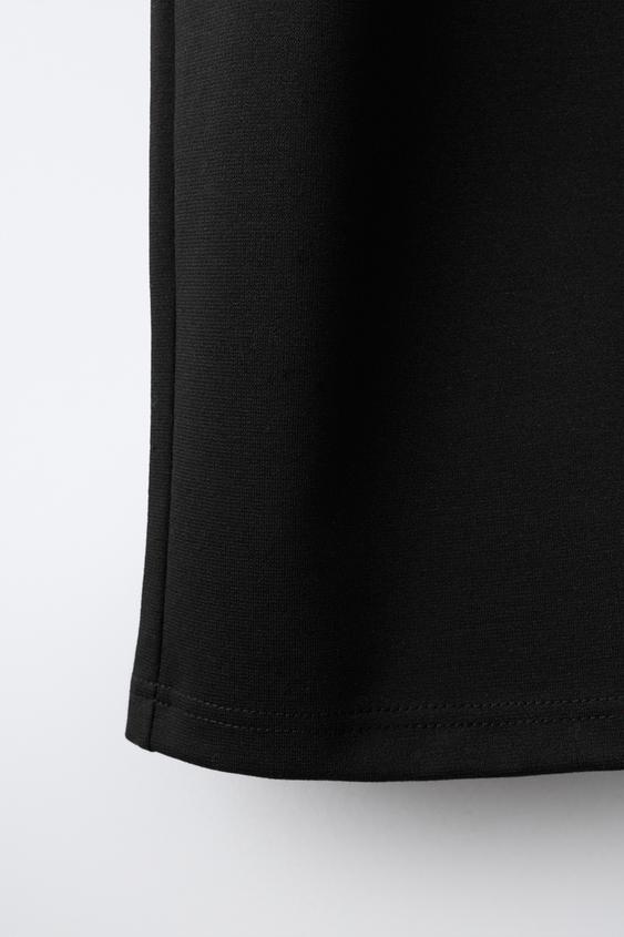 PANTALON LARGE PINCES INTERLOCK - Noir de Zara - Image 3
