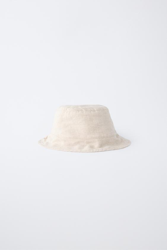 GORRO BUCKET 100% LINO - Beige claro de Zara - Imagen 0