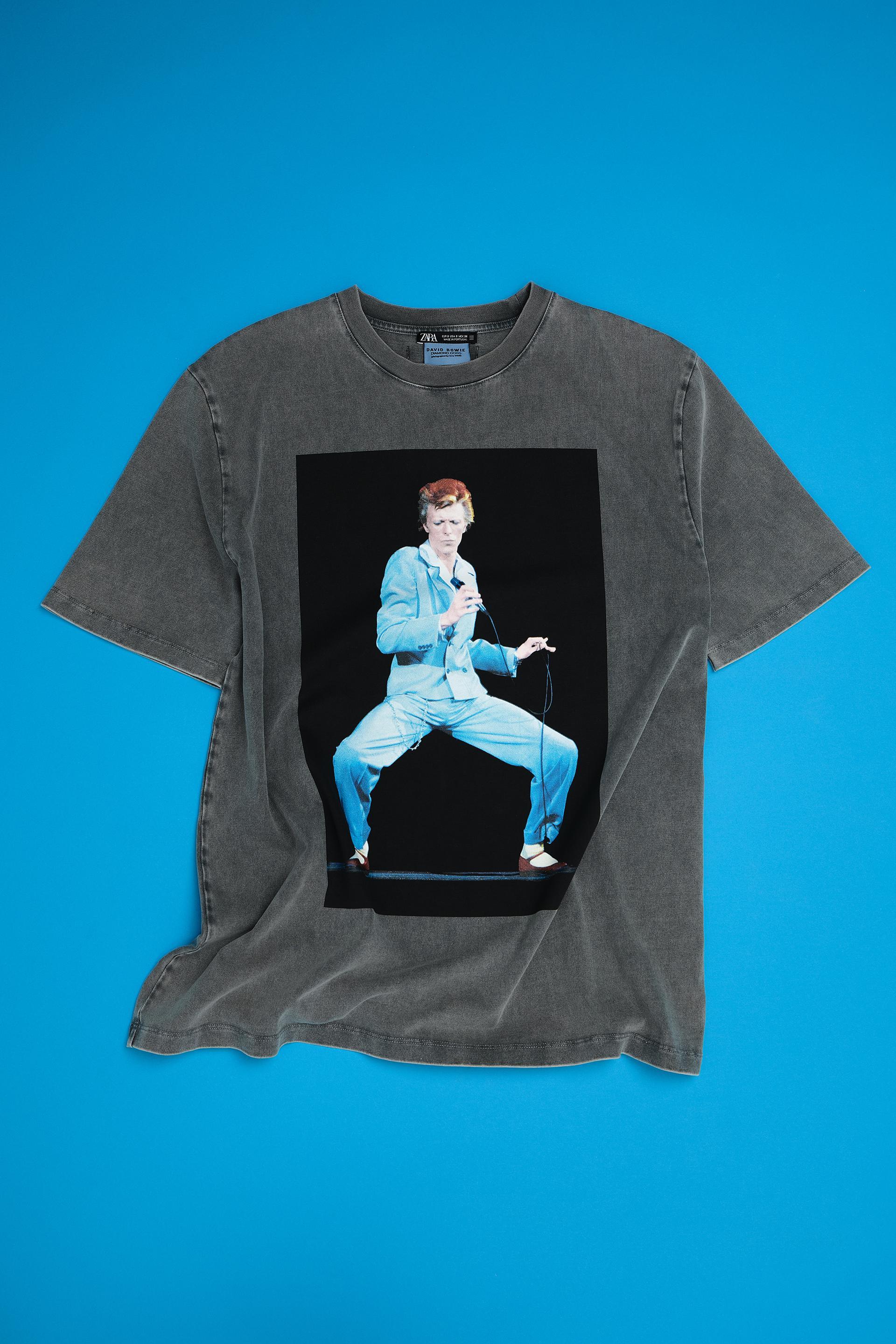 WASHED DAVID BOWIE T-SHIRT - Gray marl | ZARA United States