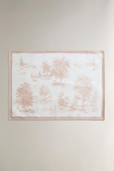 PACK OF TOILE DE JOUY NAPKINS (PACK OF 2) - Pink by Zara - Image 0