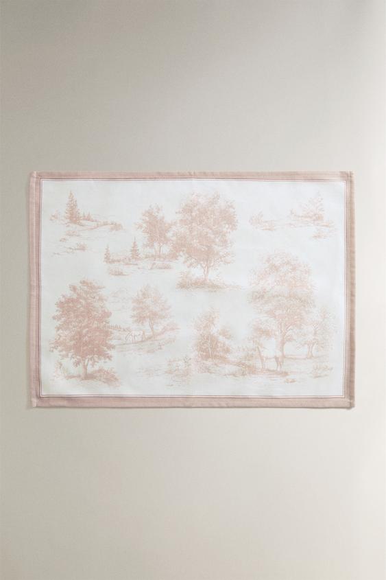 PACK OF TOILE DE JOUY NAPKINS (PACK OF 2) - وردي الخاص بـ Zara - صورة 0