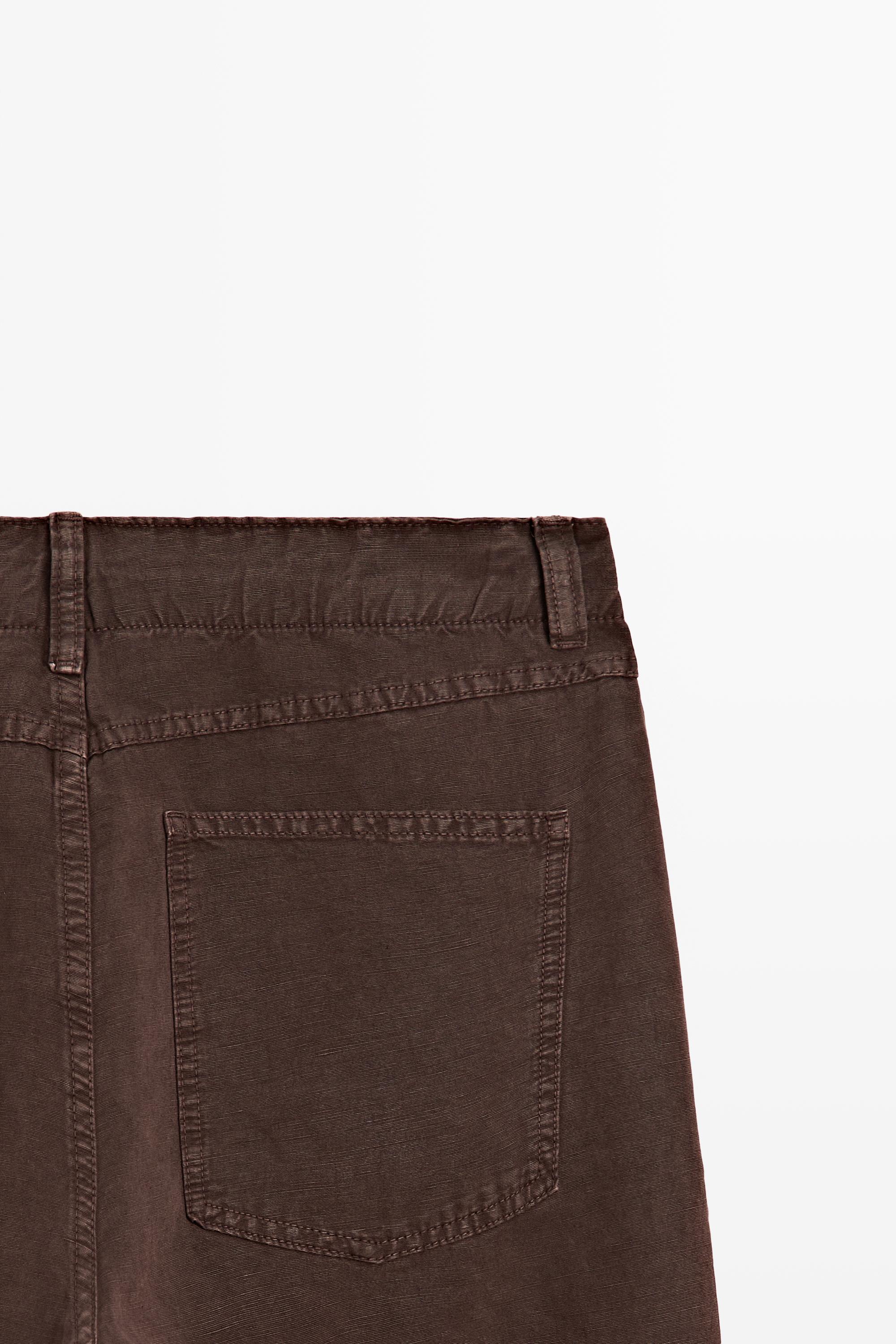 Linen blend trousers with seam detail
