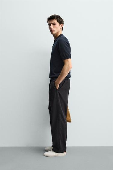 POLO EN MAILLE REGULAR FIT - Bleu marine foncé de Zara - Image 3