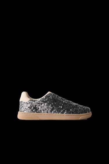 SEQUIN SNEAKERS - Silver by Zara - Image 0