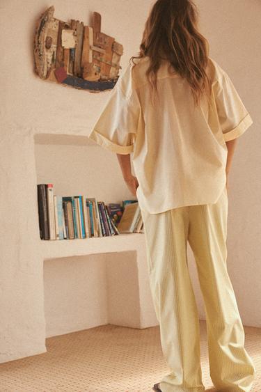 POPLIN SHIRT WITH POCKET - Light yellow by Zara