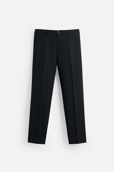 PANTALON DE COSTUME AVEC LAINE - Bleu marine de Zara - Image 4