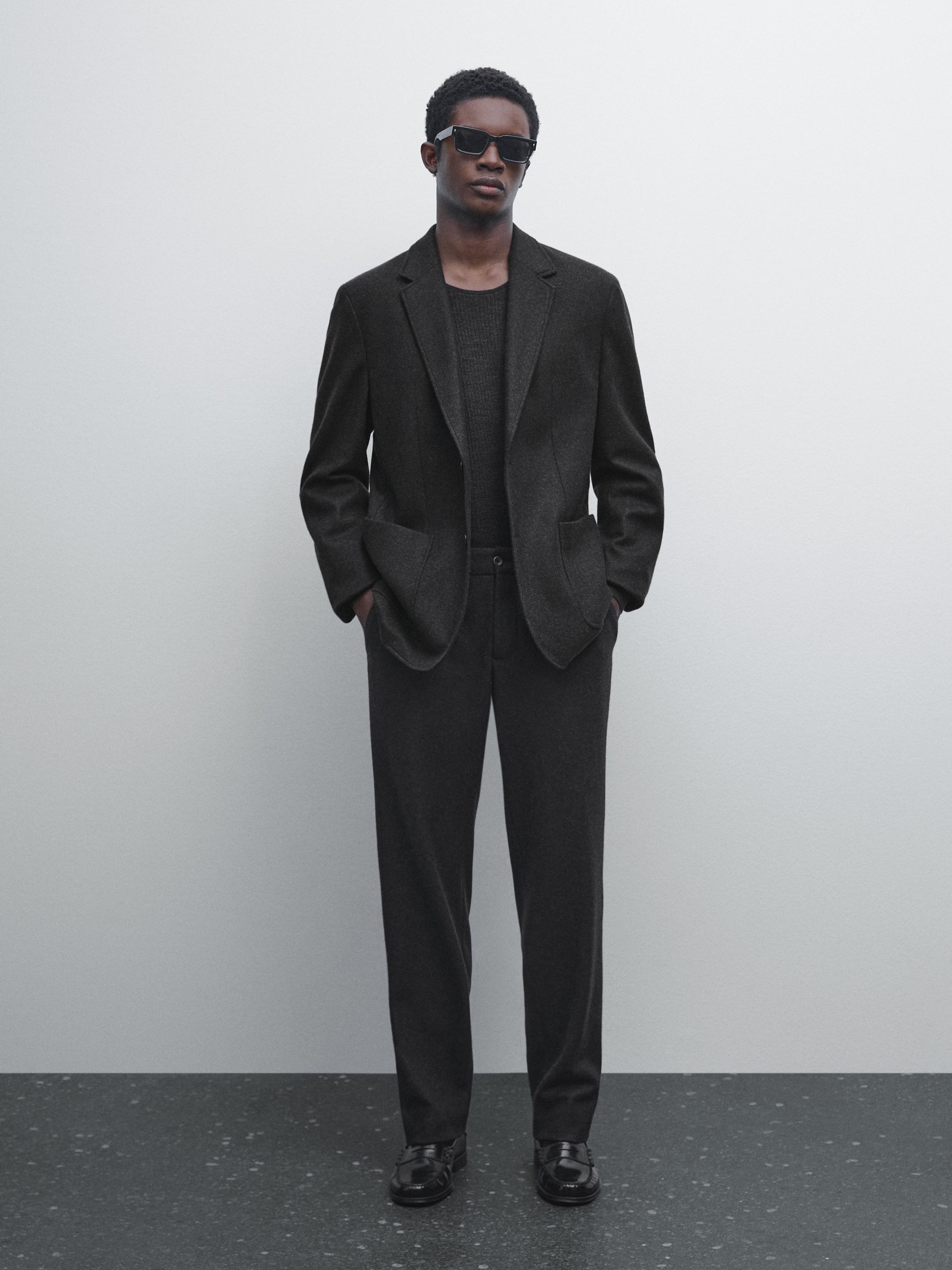 Wool blend trousers — Anthracite Gray