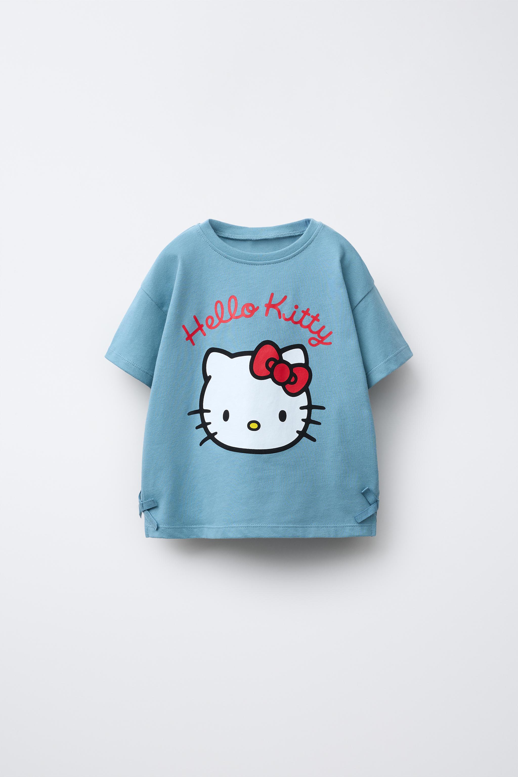 BOW-TRIM HELLO KITTY © SANRIO T-SHIRT - Mid-blue | ZARA