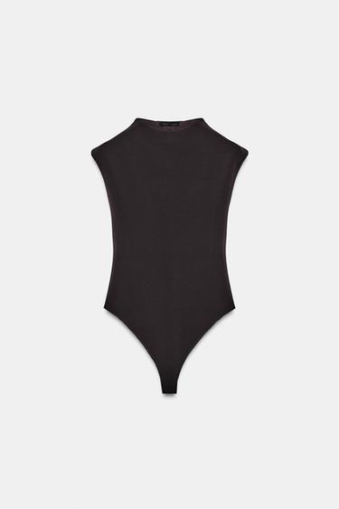 STRETCH CUT-OUT BODYSUIT - Brown by Zara