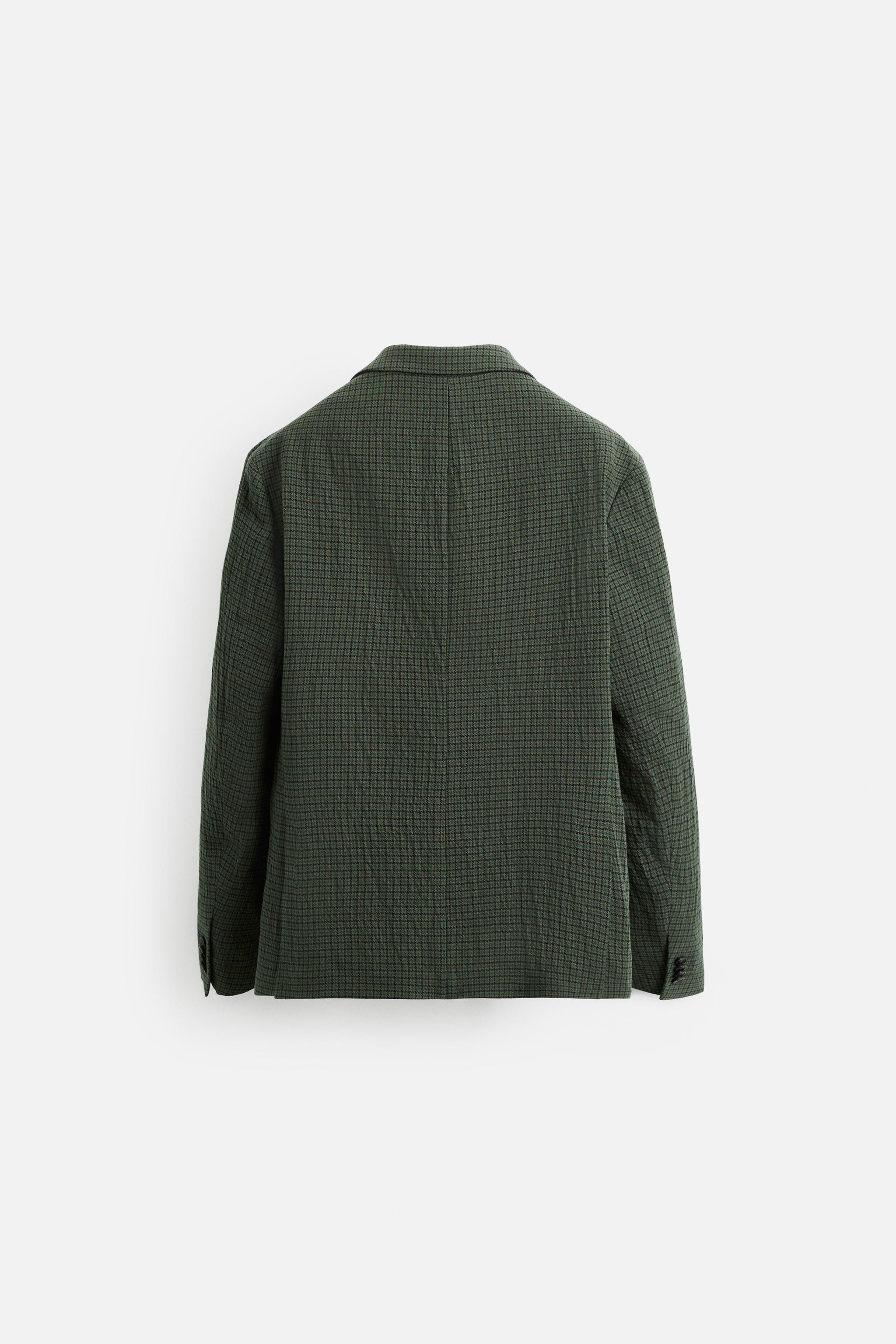 ZARA ザラ ブレザー ジャケット 千鳥格子柄 ダブルブレザー 金