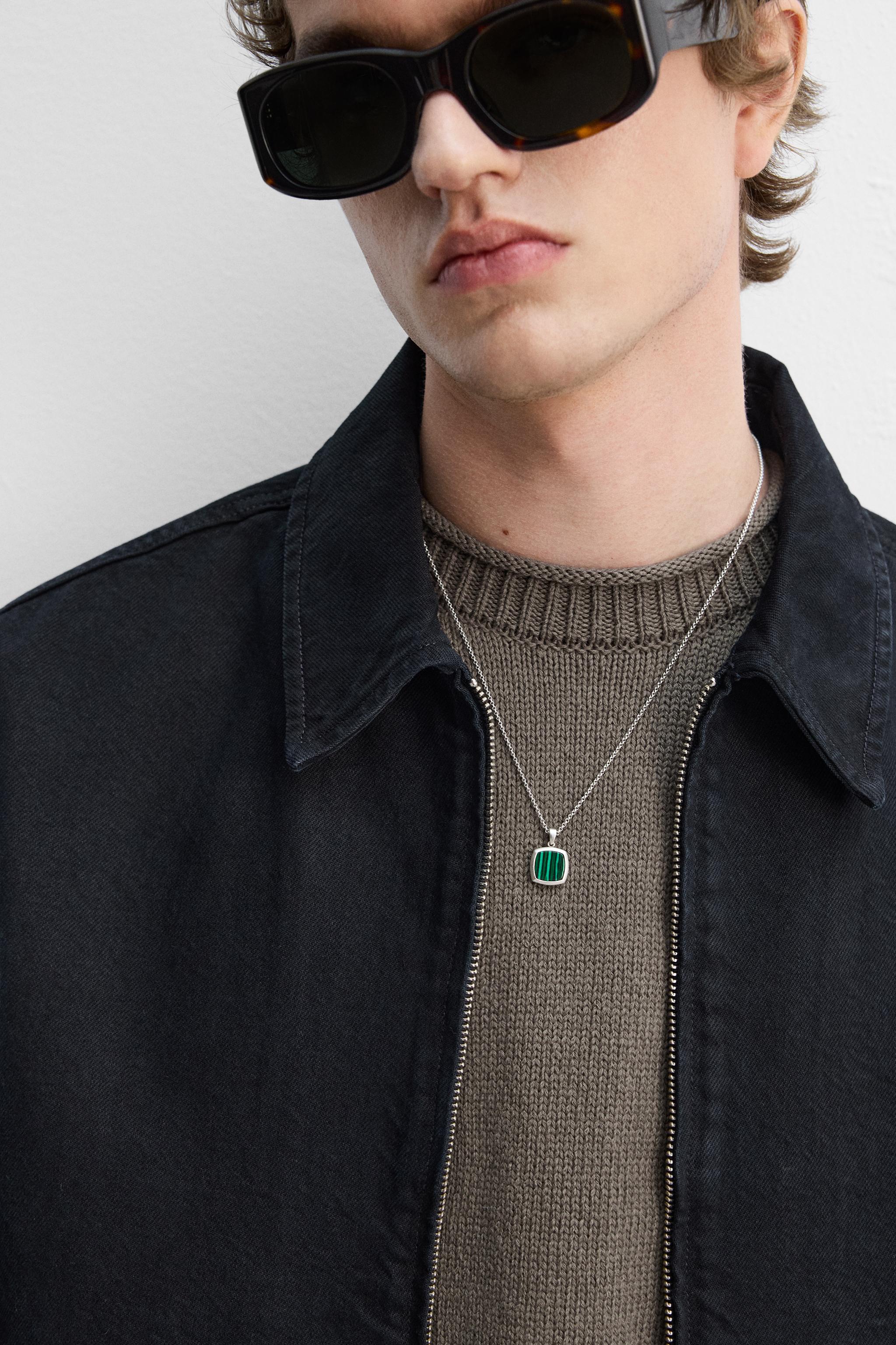 【ZARA】ストーンペンダント チェーン シルバー | 8435/405/808 ストーンペンダント チェーン - シルバー | ZARA Japan / 日本