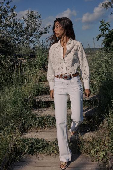 ДЖИНСЫ Z1975 FLARE С ВЫСОКОЙ ПОСАДКОЙ — БЕЛЫЙ от Zara — изображение 0