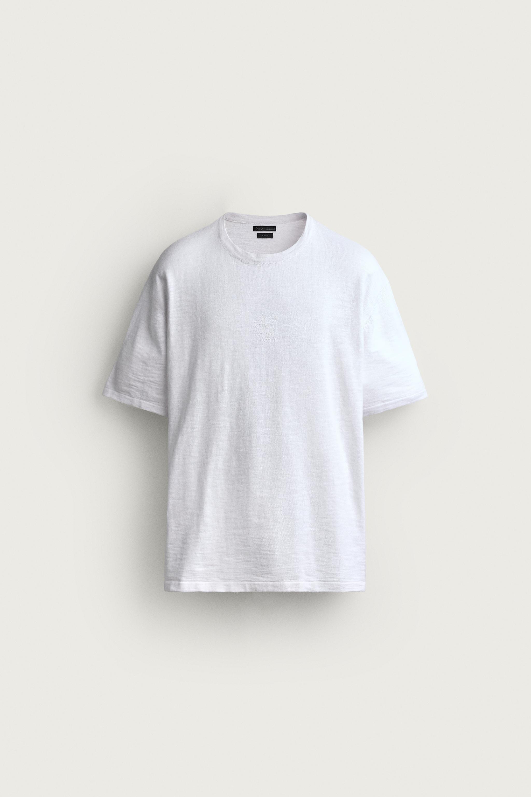 IRREGULAR TEXTURE KNIT T-SHIRT — White