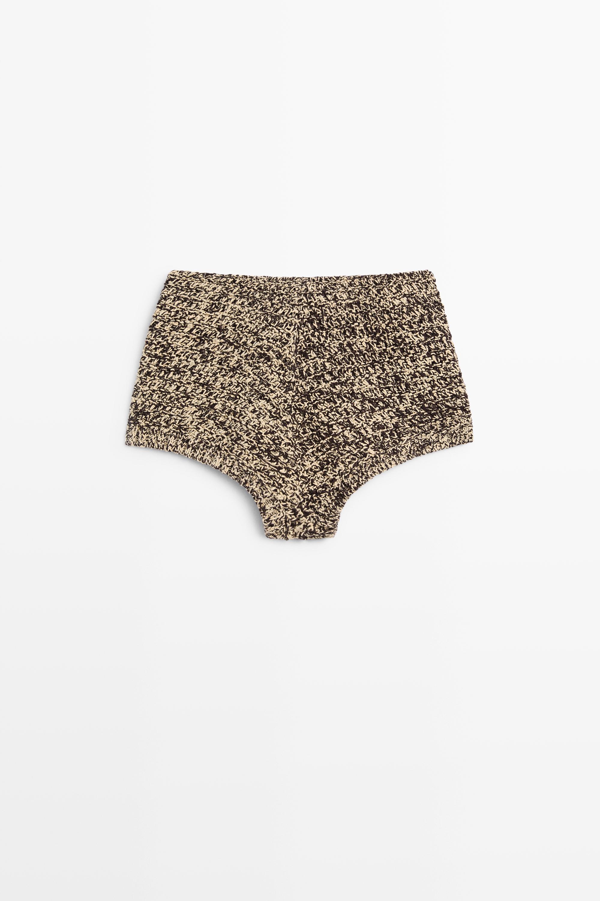 Short en maille chinée total look