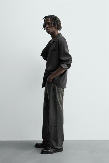 WASHED FLOWING SHIRT - Anthracite grey by Zara - Image 3