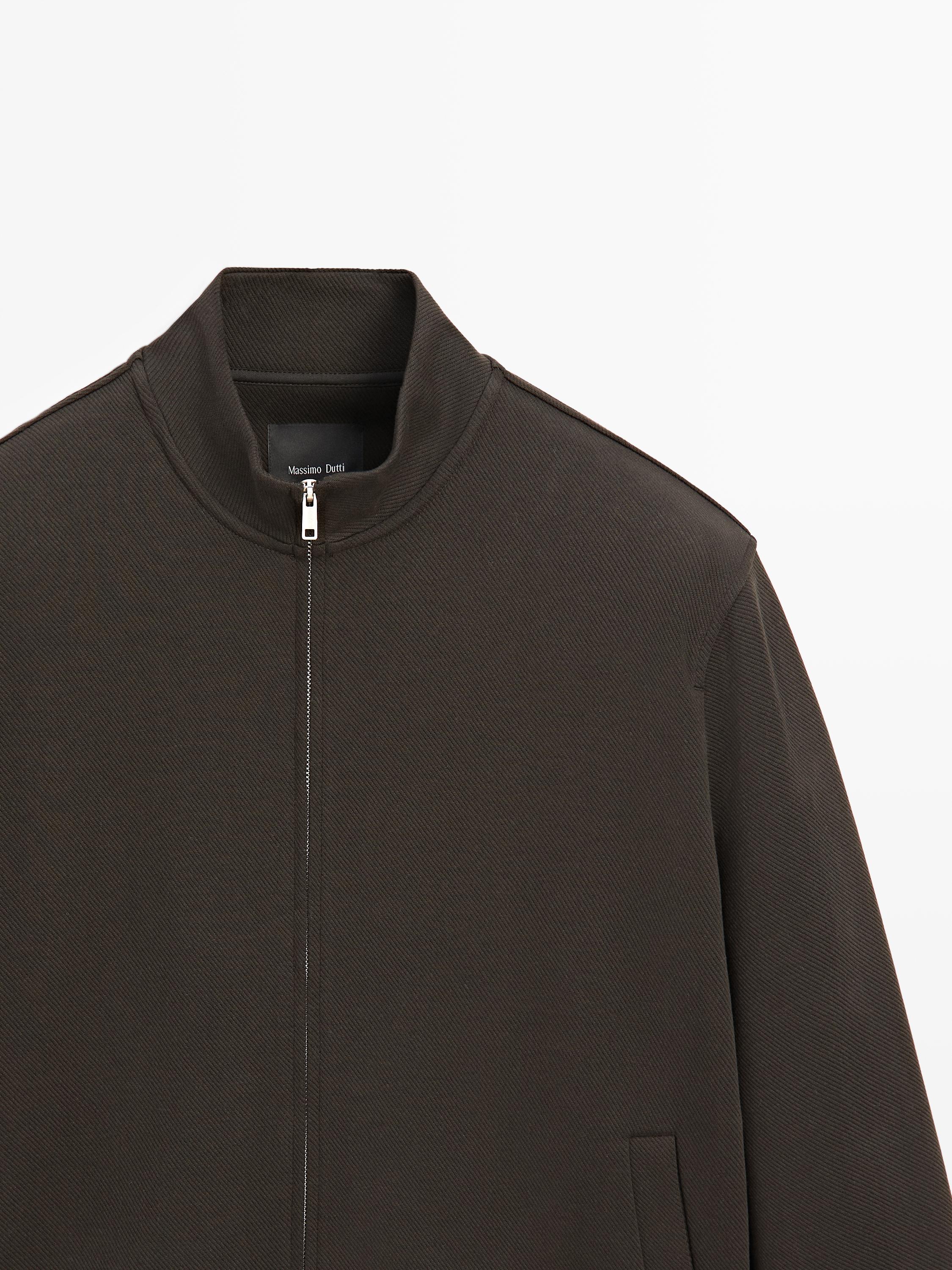 Veste zippée en maille de coton mélangé