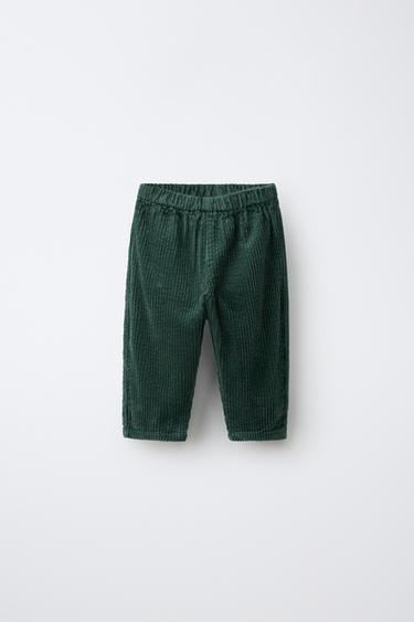 CORDUROY BAGGY PANTS — Mid-green 1