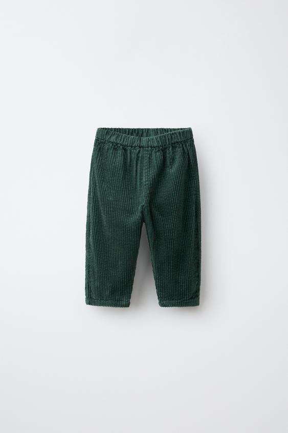 CORDUROY BAGGY TROUSERS - Mid-green by Zara - Image 0
