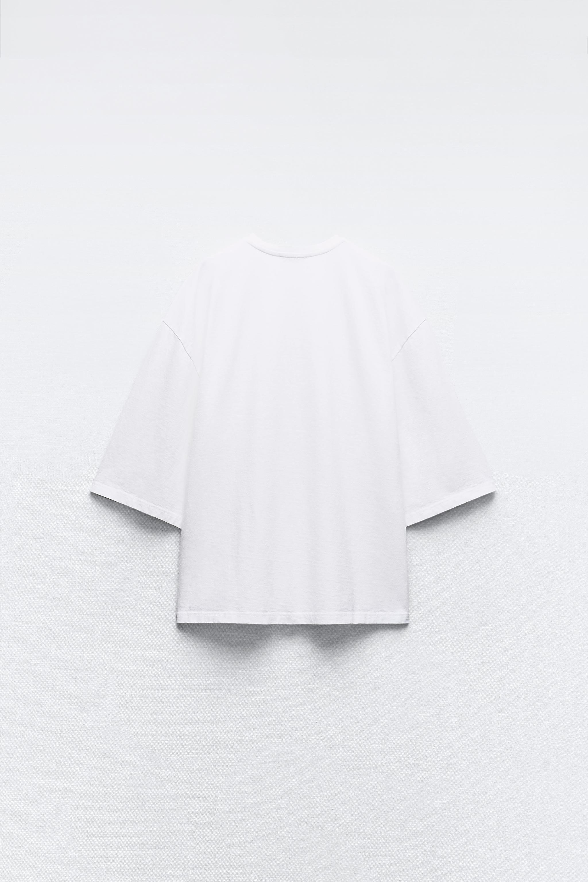 オーバーサイズ コットンTシャツ - ホワイト | ZARA Japan / 日本
