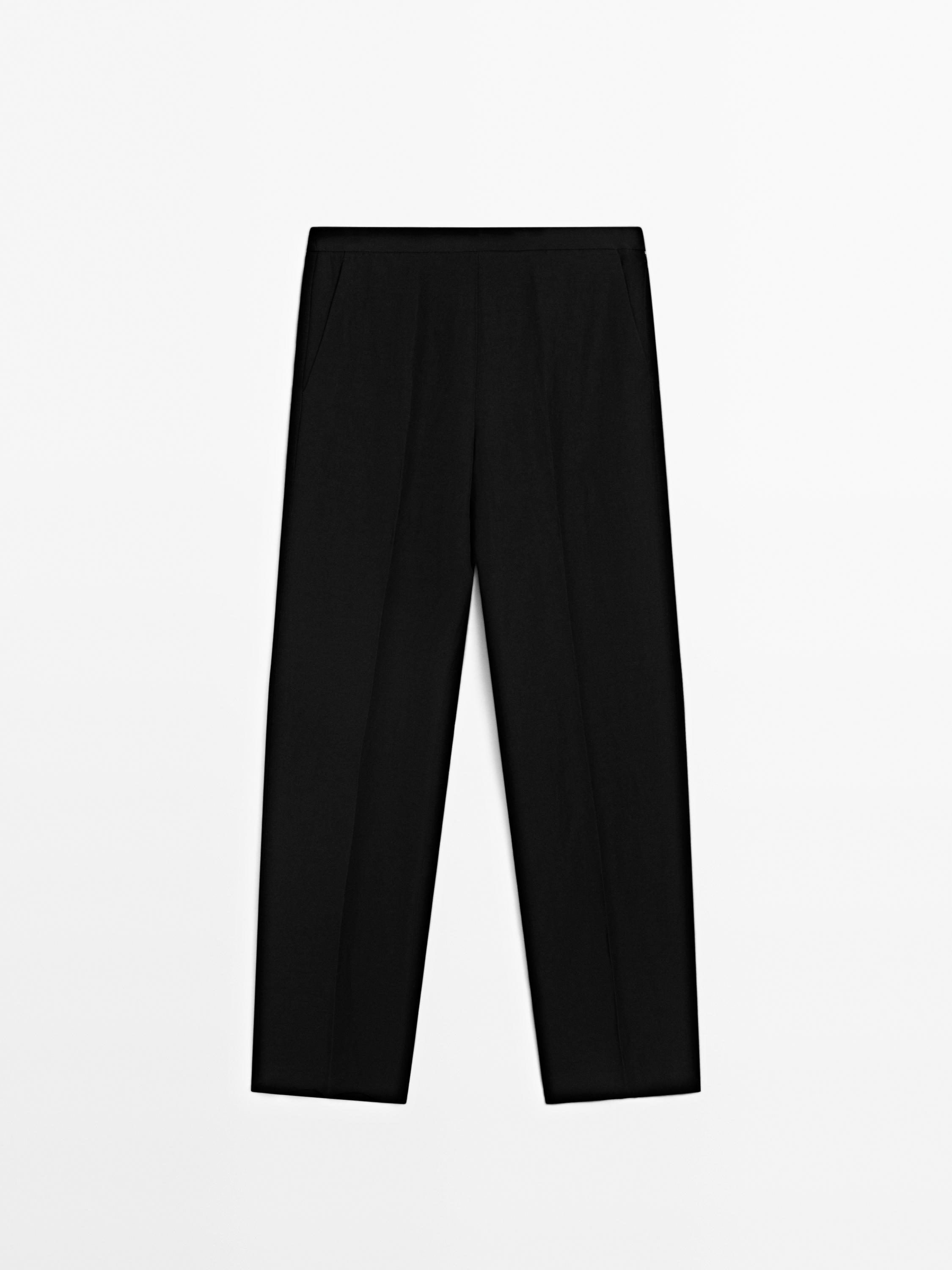 Pantalon lin droit et fluide