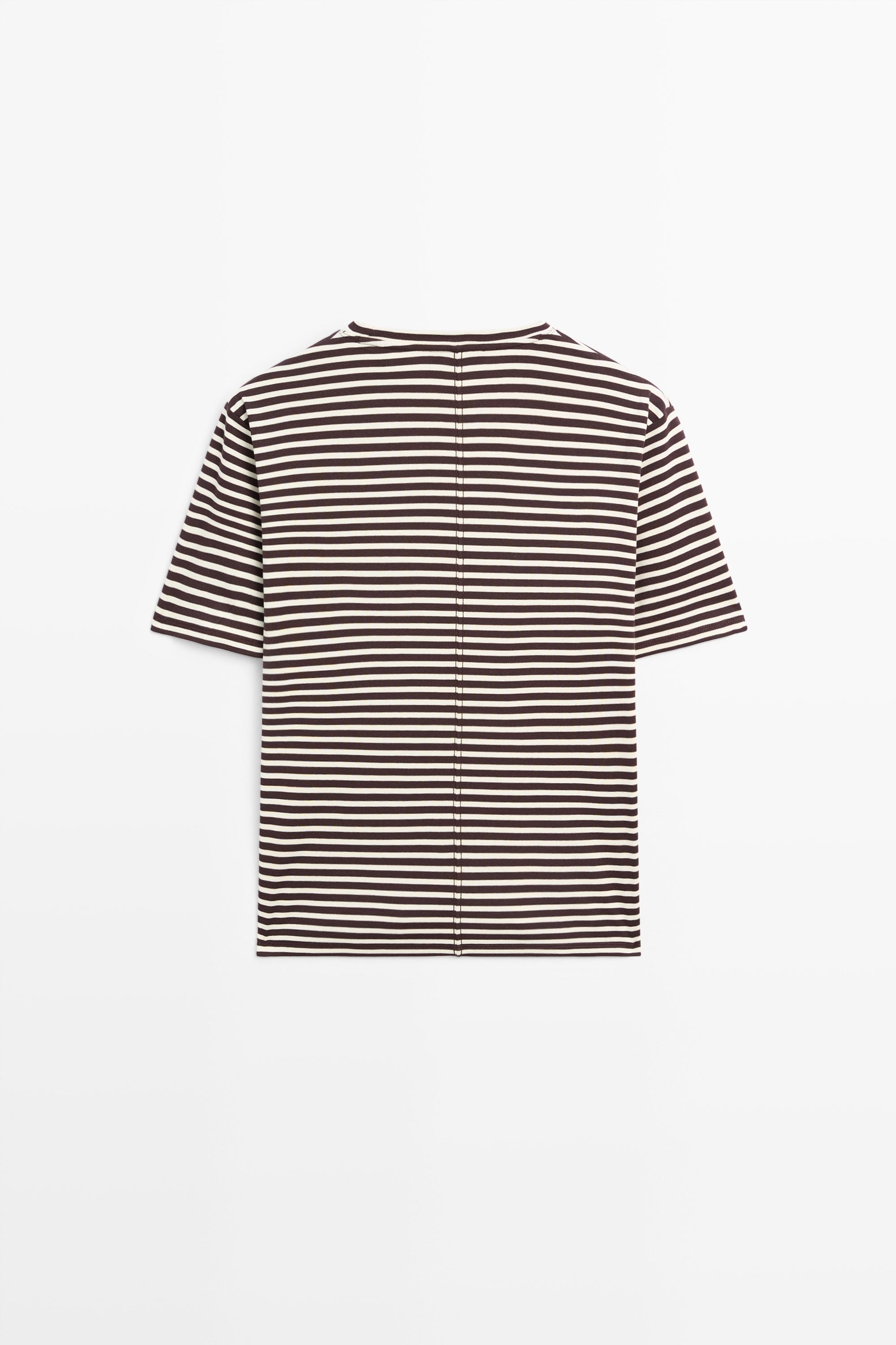 100% cotton striped short sleeve T-shirt