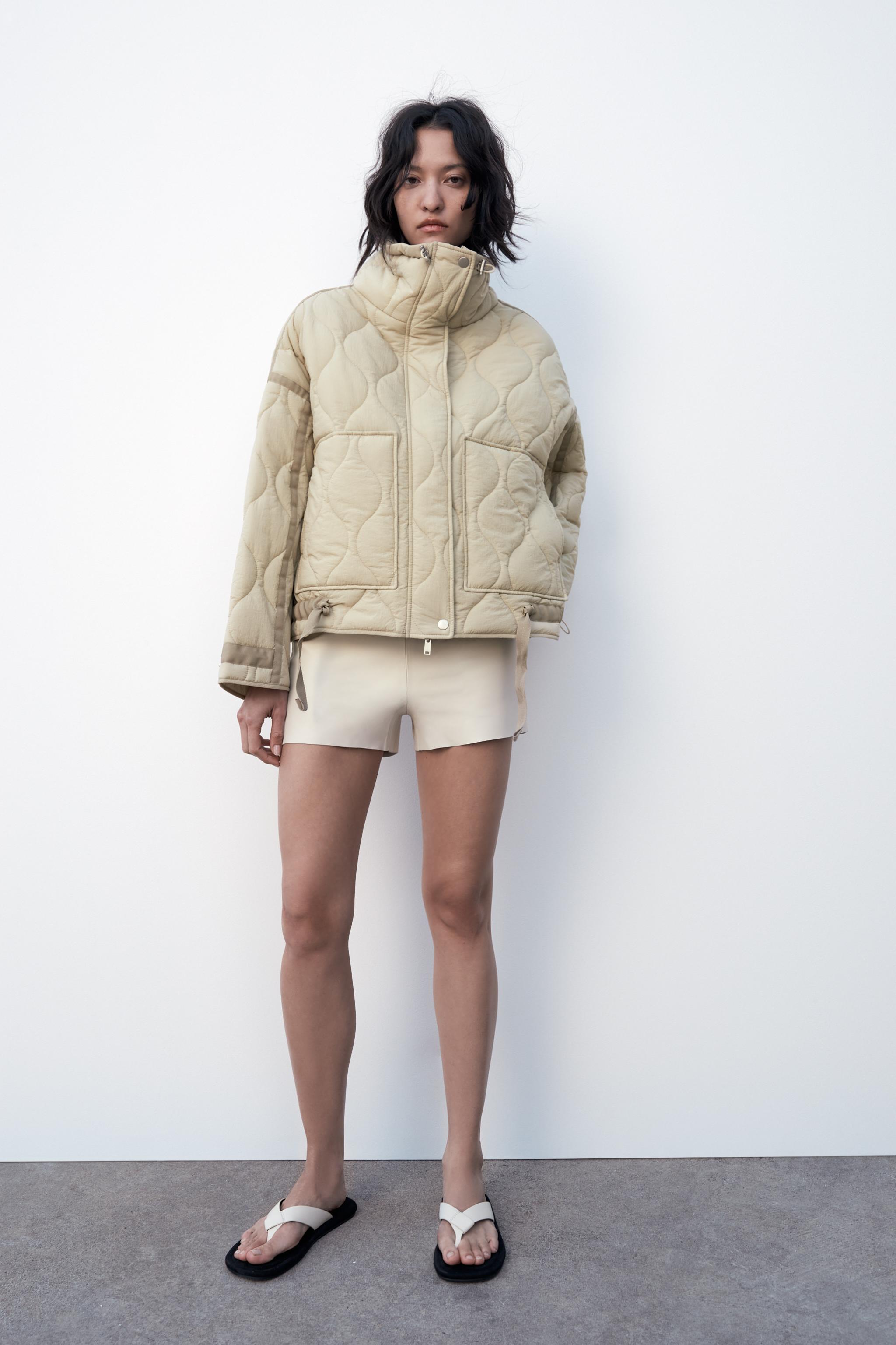 Zara beige shop puffer jacket