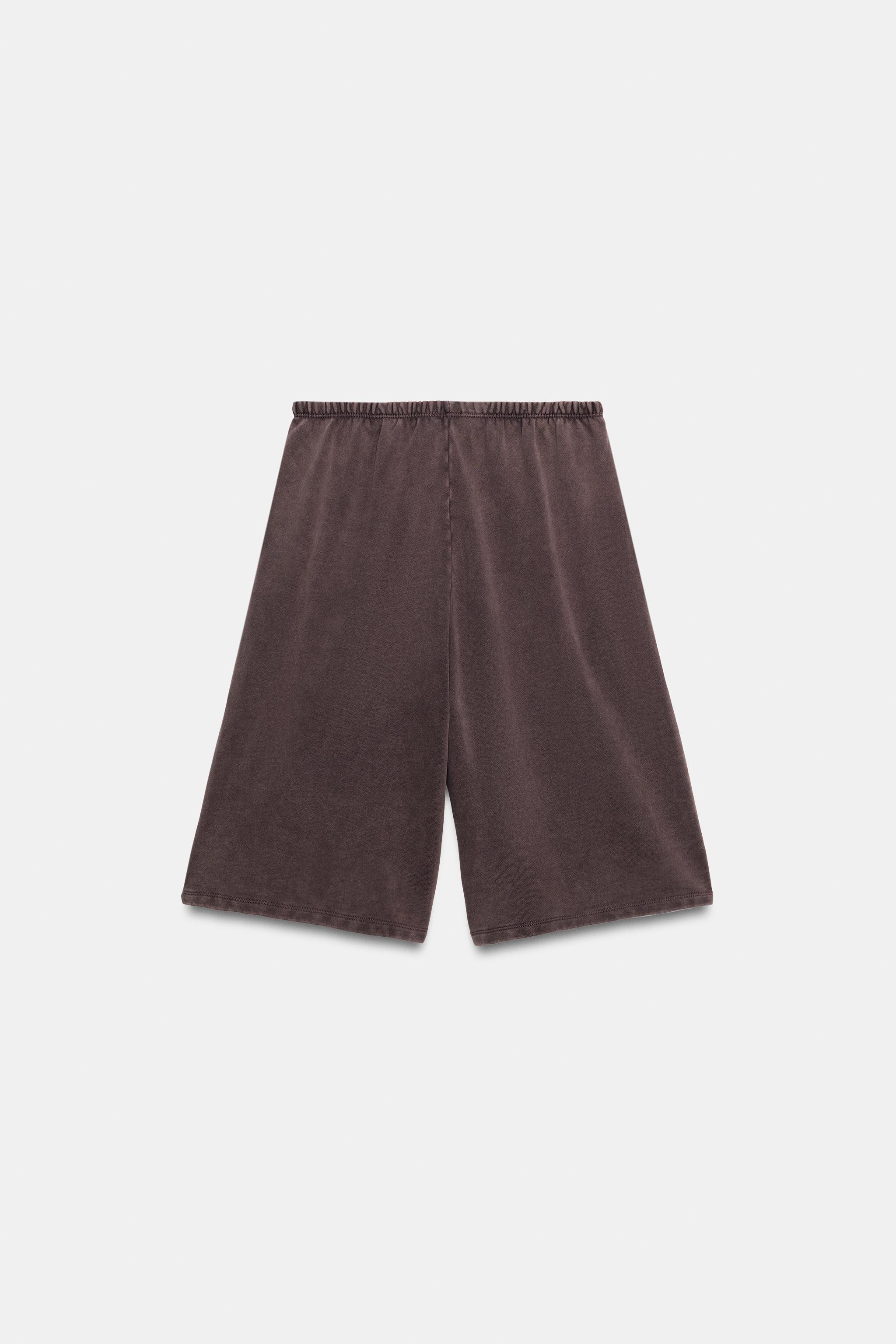 Женские шорты Zara WASHED DRAWSTRING BERMUDA SHORTS — фото 6