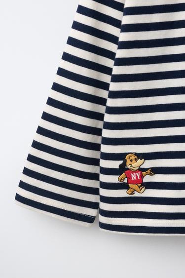 T-SHIRT À RAYURES COMBINÉ - rouge/bleu marine de Zara - Image 3