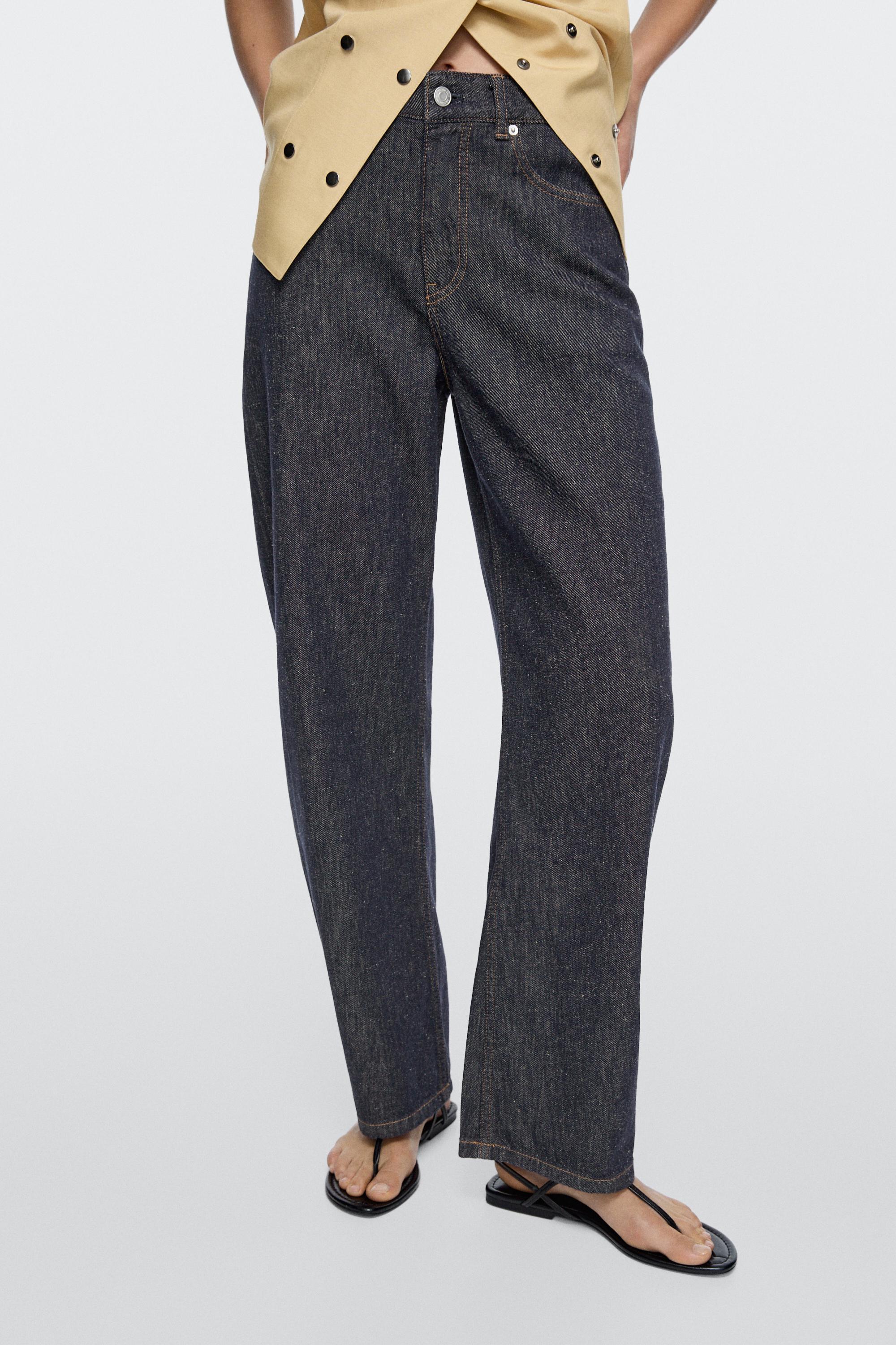 High-waist barrel fit jeans — Blue