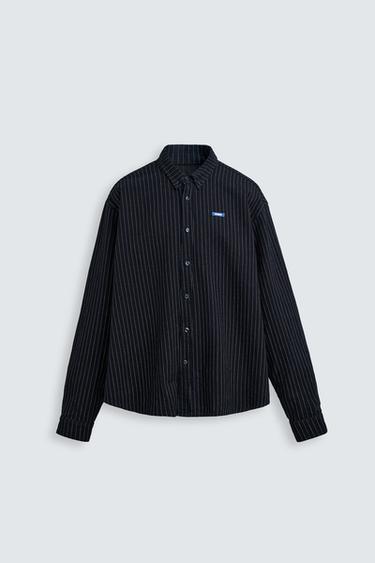 CAMISA RELAXED FIT LISTRADA - Azul da Zara