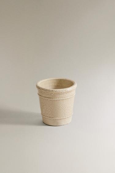CERAMIC GARDEN POT - Cream by Zara