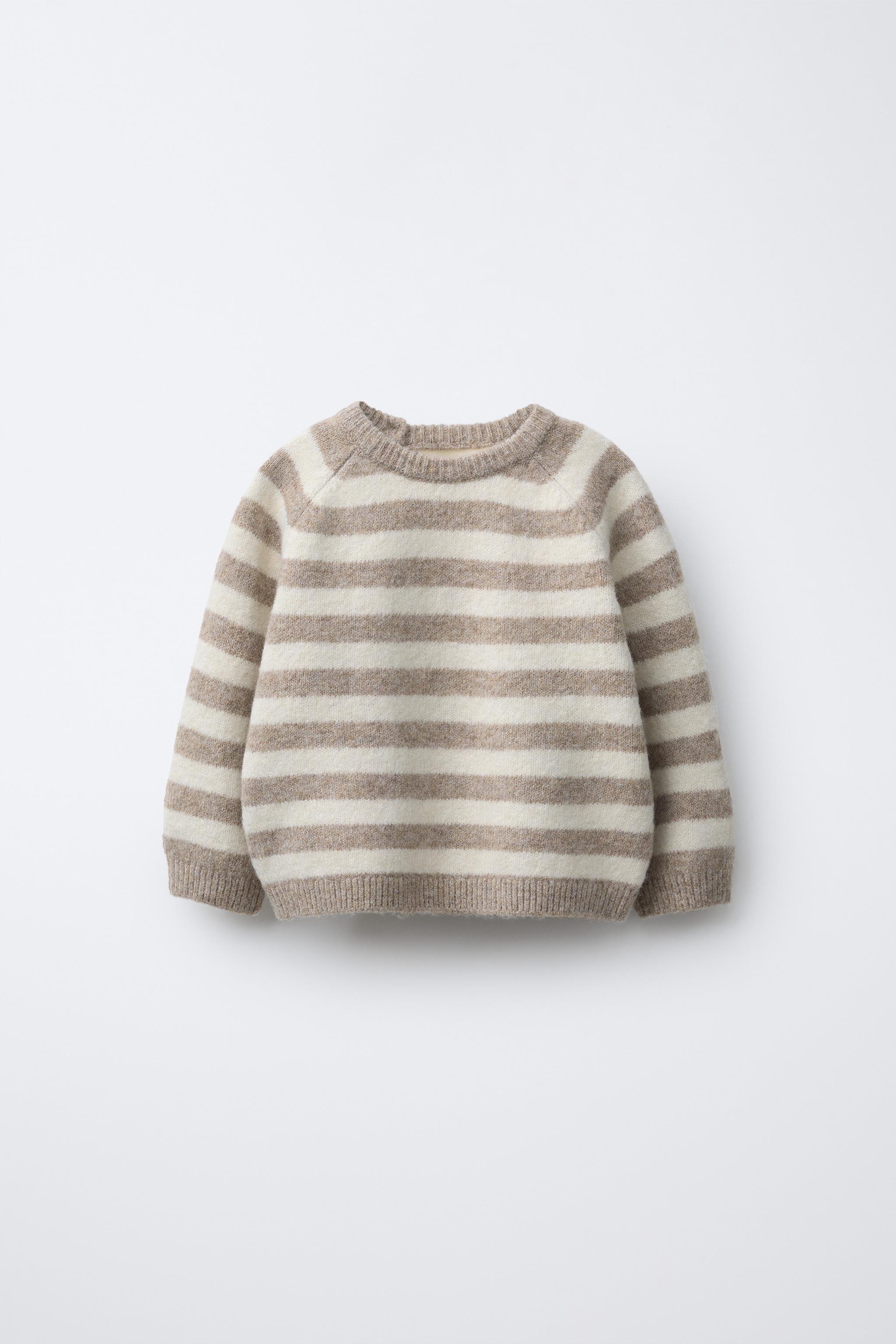 ボーダーニットセーター - ライトベージュ | ZARA Japan / 日本