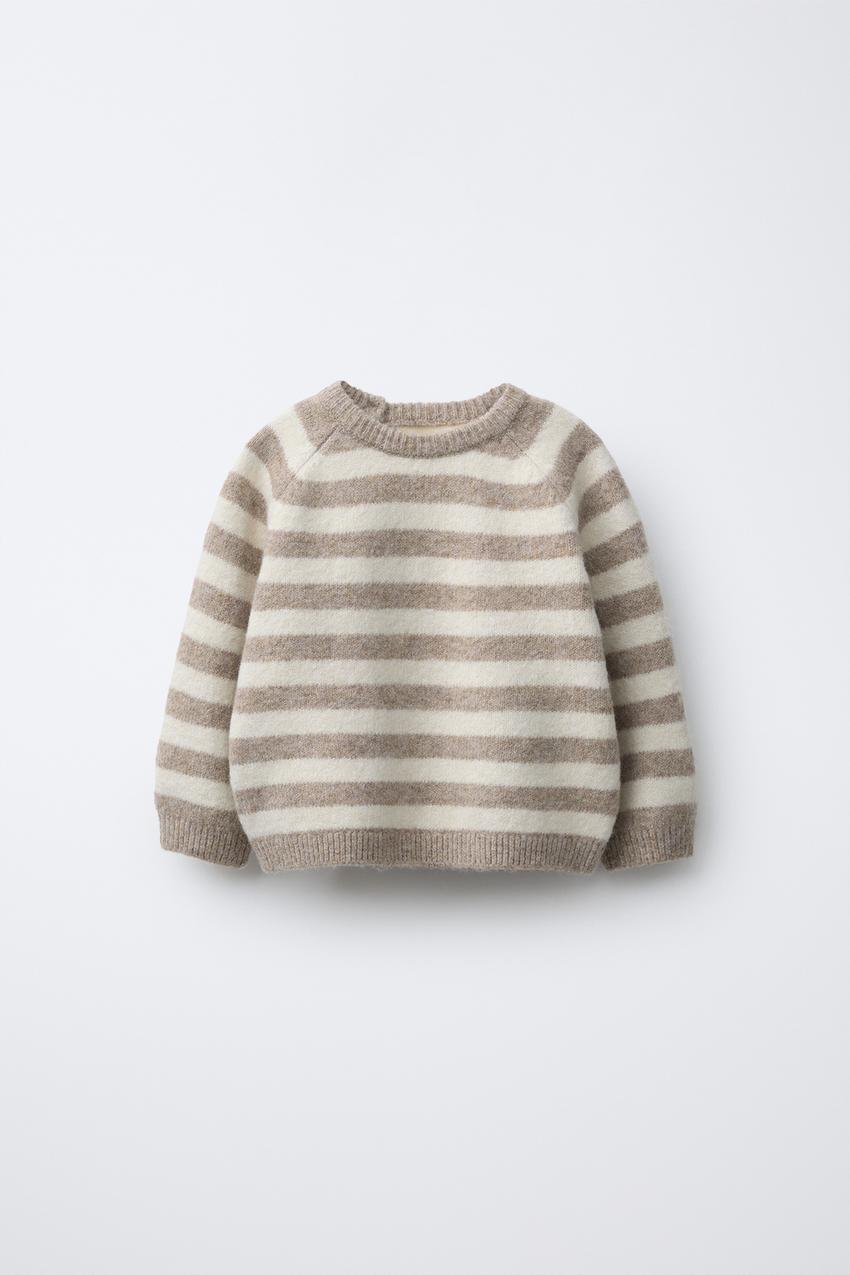 ボーダーニットセーター - ライトベージュ | ZARA Japan / 日本