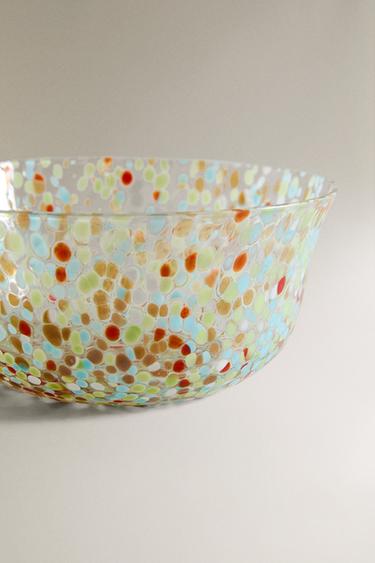 BOL VERRE TACHES MULTICOLORES - Vert bleu de Zara - Image 3
