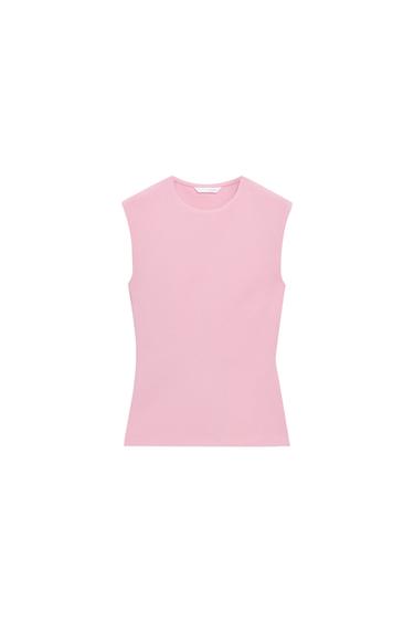 BLUZË PA MËNGË - Rozë e zbehtë nga Zara