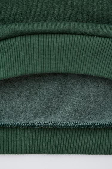 BEAR SWEATSHIRT AND RIBBED FLORAL LEGGINGS SET - Green by Zara - Image 3