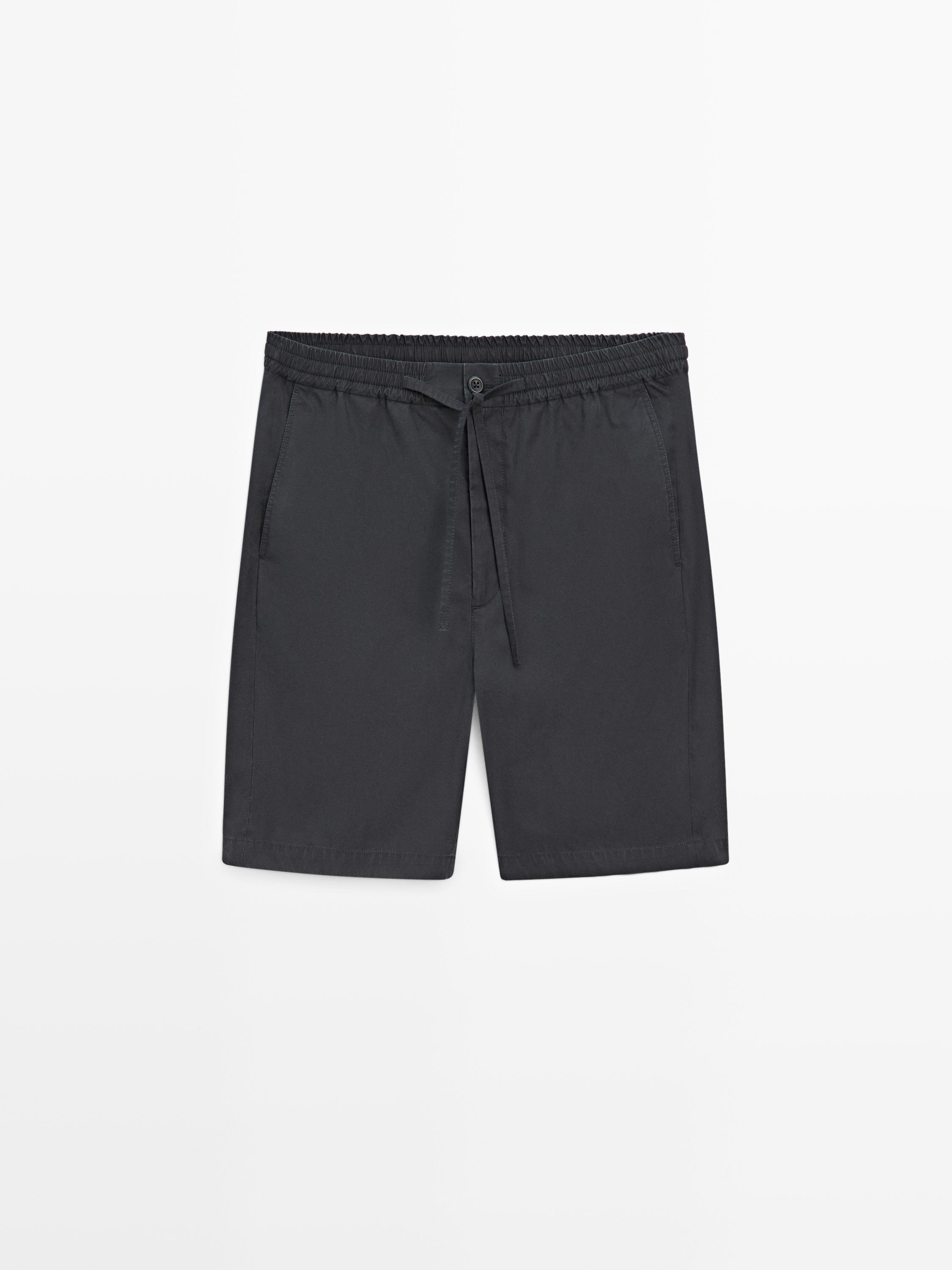 100% cotton jogger fit Bermuda shorts