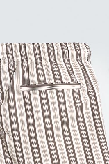 STRIPED MID-LENGTH SWIMMING TRUNKS - Ecru by Zara - Image 3