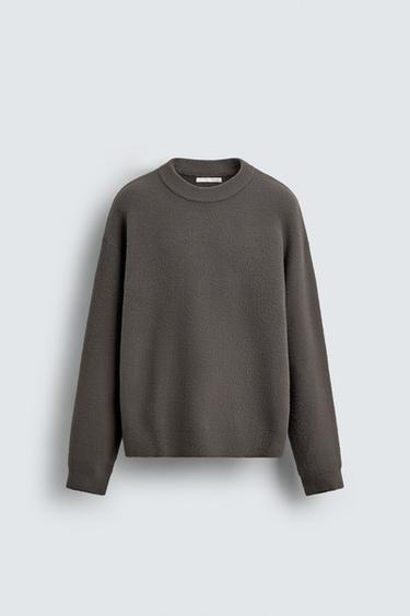 RELAXED FIT TEXTURED JUMPER - Taupe grey by Zara