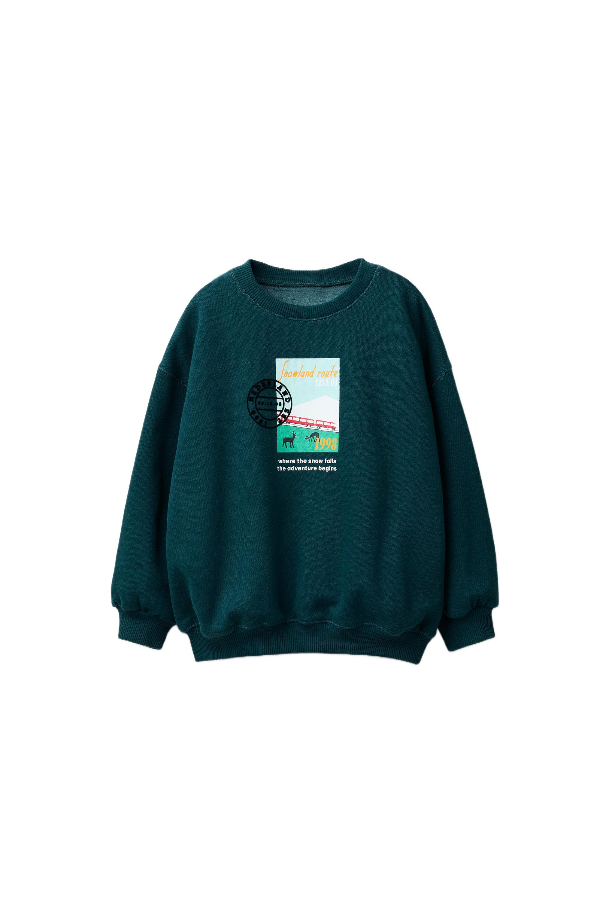 SNOWLAND PRINTED SWEATSHIRT - Petrol blue | ZARA South Africa