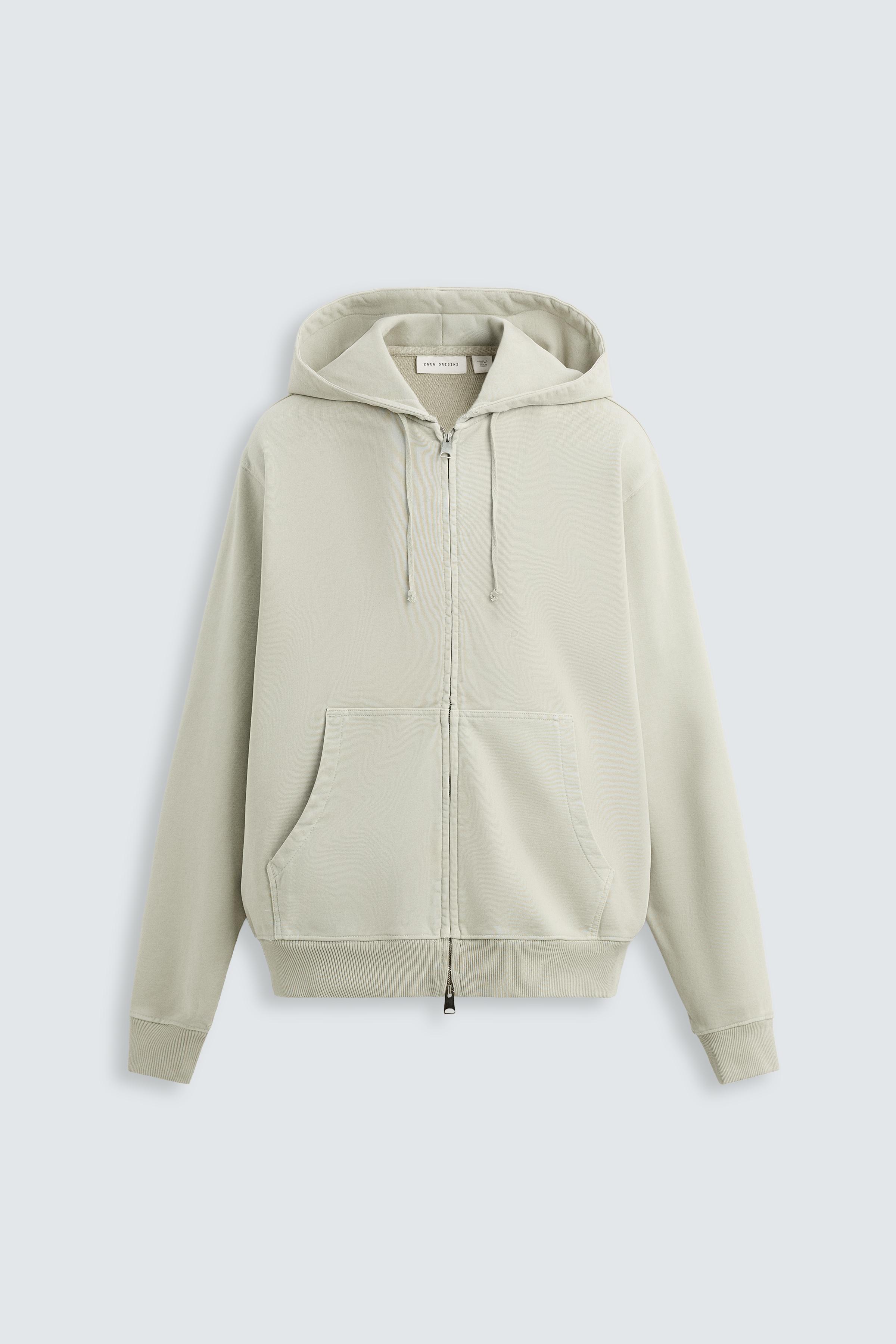 WASHED ZIP-UP HOODIE - Light beige | ZARA Australia