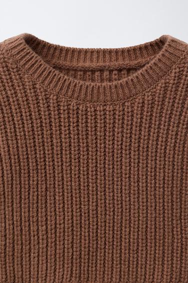 CHEMISE BRODERIE CŒURS AVEC GILET EN MAILLE - Marron clair de Zara - Image 2