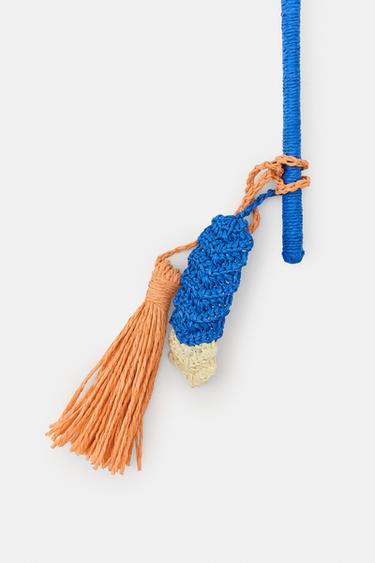 WOVEN FAN WITH TASSELS - Bluish by Zara - Image 3