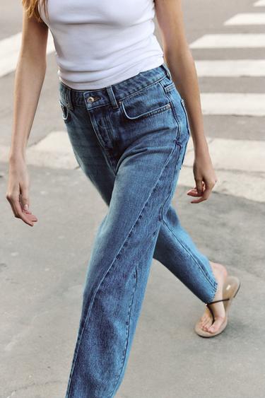 Z1975 HIGH-WAIST BARREL JEANS WITH SEAMS - Mid-blue by Zara - Image 2