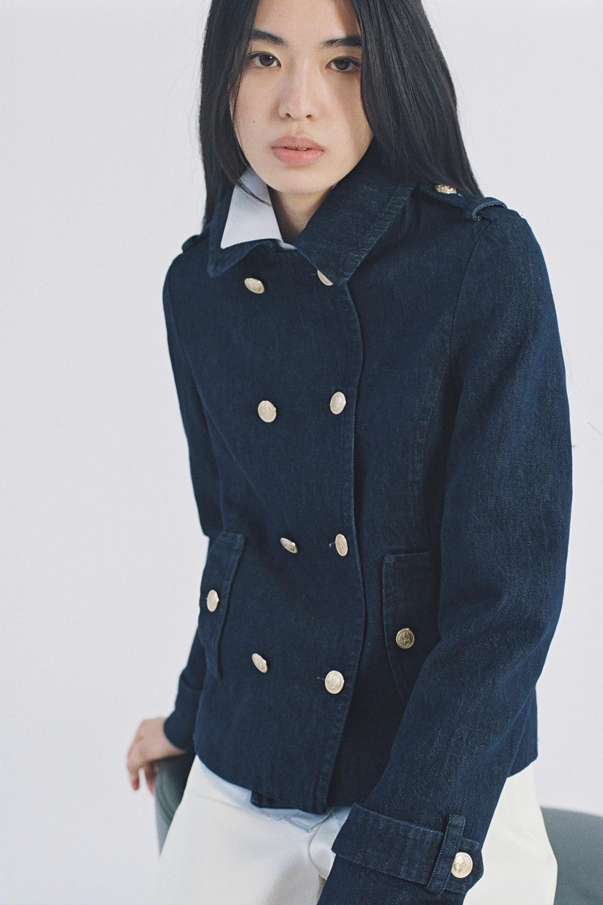 デニムダブルブレストジャケット　デニムフォルムジャケット Double Brested Denim JKT / ダブルブレストデニムジャケット