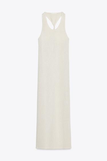 ROBE LONGUE EN MAILLE AJOURÉE - Sable de Zara - Image 5