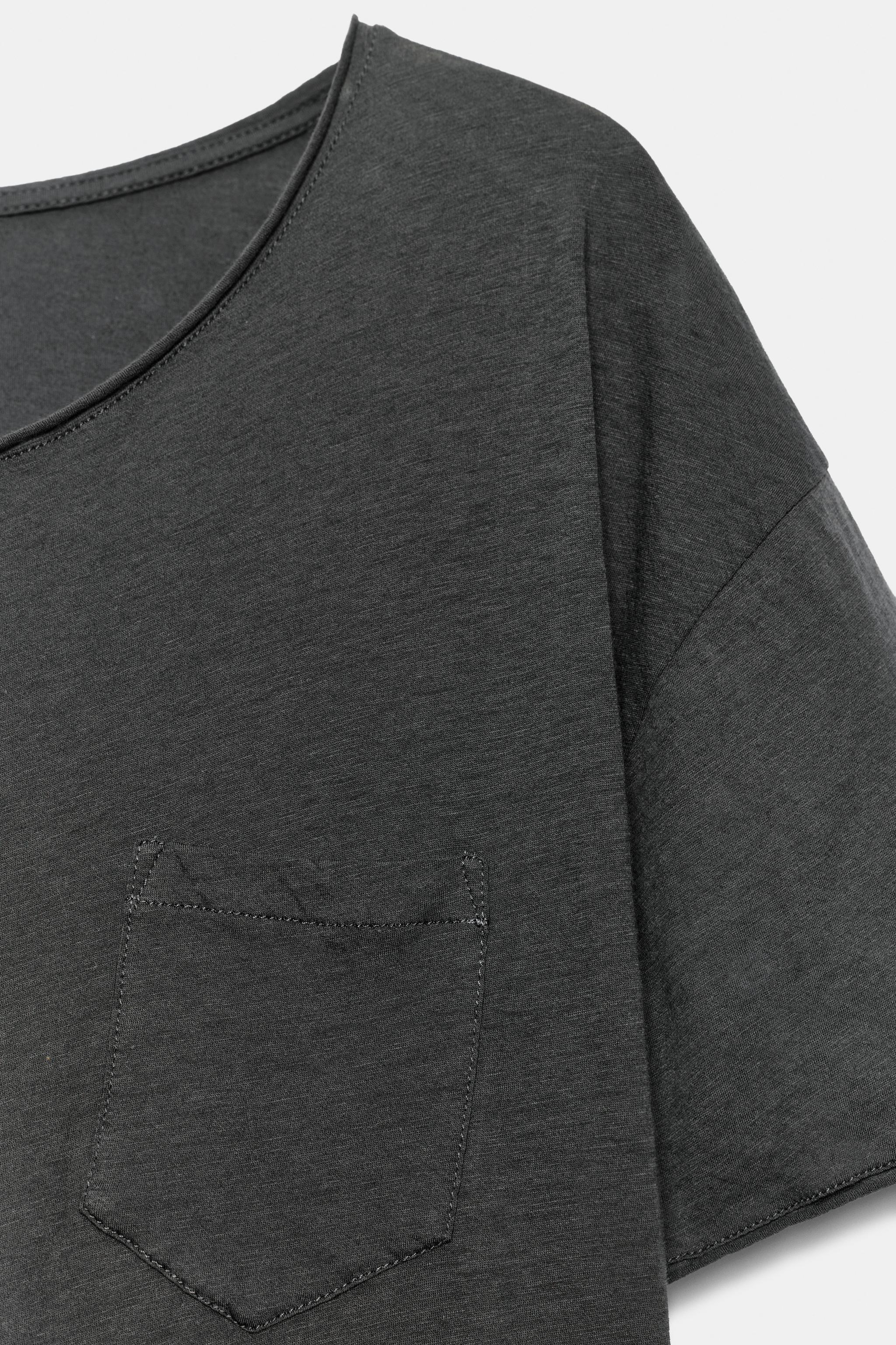 Женские футболки Zara COTTON POCKET T-SHIRT — фото 6