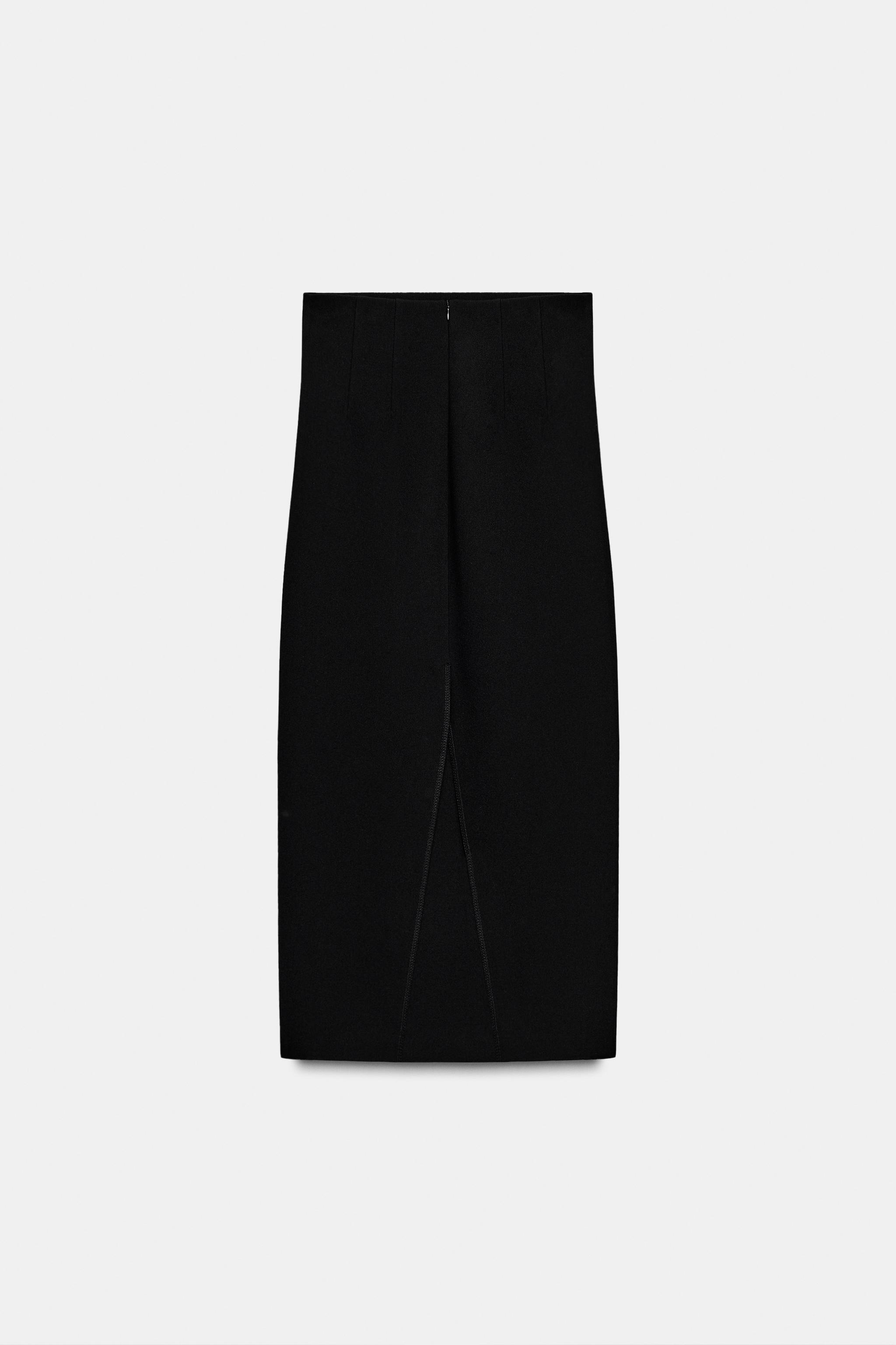 ZW COLLECTION SLIT PENCIL SKIRT Black ZARA United Kingdom