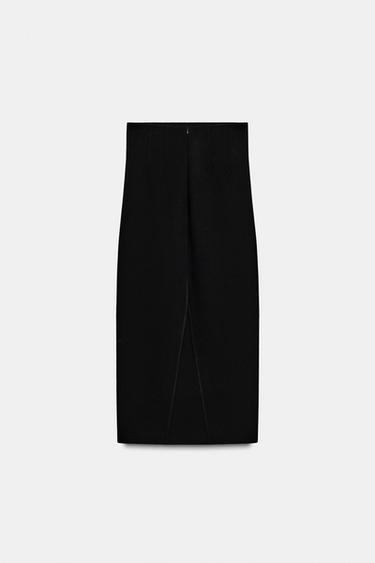 ZW COLLECTION SLIT PENCIL SKIRT - Black by Zara - Image 3